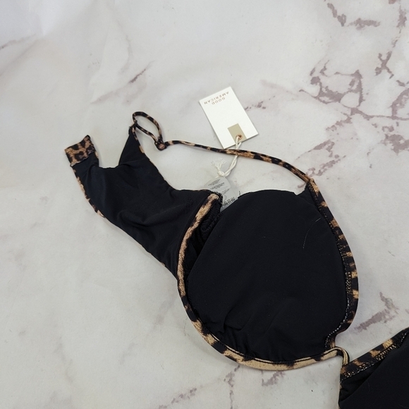 Good American Swim Top Women 5 2X 2XL Leopard Animal Show Off Curve Bikini - Picture 7 of 11